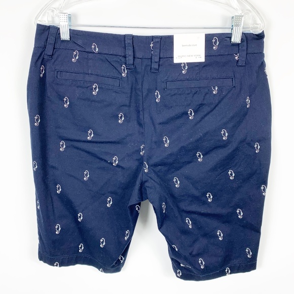 Marc New York NWT Bermuda Short Sz 8 Navy Seahorse - Picture 3 of 4